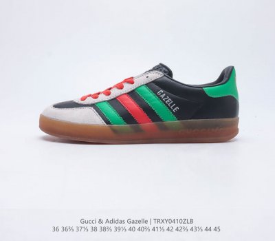 阿迪达斯 Adidas originals x Gucci Gazelle 阿迪古驰联名经典休闲板鞋 复古男女运动鞋 融汇两个品牌丰富且历史悠久的典藏元素 a