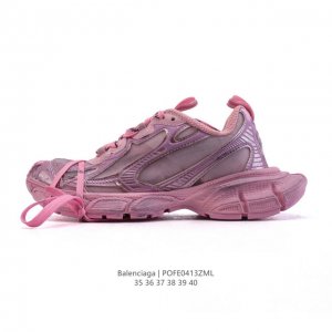 公司级 巴黎世家 Balenciaga 3Xl Sneakers 巴黎世家 十代网布系带低帮走秀复古老爹运动鞋 透气网纱 网面 材料和聚氨酯 磨损效果 鞋头边缘