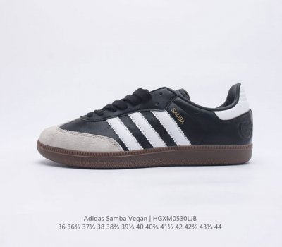 Adidas 阿迪达斯 男女运动鞋 三叶草SAMBAVEGAN休闲鞋德训复古板鞋经典运动鞋 采用环保设计的焕新adidas Samba经典鞋 力求伴你前行 继承
