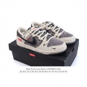 耐克 Nike Dunk Low Retro 运动鞋复古板鞋2025年新款 解构绑带 双鞋带，作为 80 年代经典篮球鞋款，起初专为硬木球场打造，后来成为席卷街