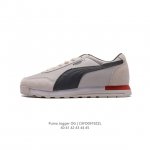 Puma 彪马 Jogger Og 运动休闲校园皮面低帮板鞋。该国产平替的puma赛车鞋质感和细节处理都非常好，设计简约但符合穿搭潮流，皮质内衬舒适，透气网面设