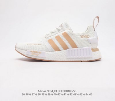 AD Boost NMD R1 经典跑鞋系列全新配色 弹力针织鞋面 原装高弹BOOST颗粒大底 缓震性能卓越 体质轻盈且抗冲击 整双鞋子的透气性和舒适度完美