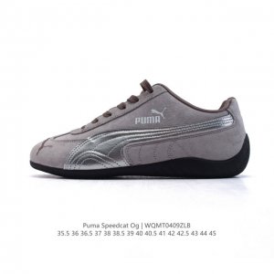 Puma Speedca Og 彪马极速赛车系列低帮德训风 皮革拼接鞋面复古百搭休闲运动赛车鞋 鞋款从80、90年代赛车手所穿的防火赛车鞋为原型，鞋身线条模仿了