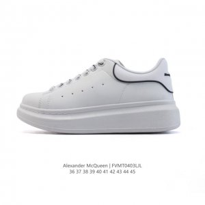 Alexandermcqueen 亚历山大 麦昆Mcq 运动小白鞋 厚底增高闪尾光滑牛皮平底鞋休闲鞋 时尚男女板鞋潮运动鞋 ，火爆到大街小巷无人不知，无人不晓的