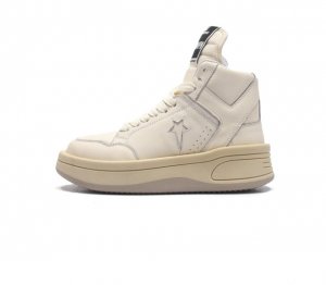 Converse All Star 高帮女鞋厚底增高 一星匡威全明星复古 休闲运动硫化百搭板鞋 经典全皮革鞋学院风学生鞋 这个系列是匡威最古老的系列了 是匡威品