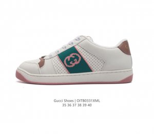 Gucci 古驰 百搭休闲运动板鞋 明星同款 小红书爆款 小白鞋 厚底增高女士运动鞋 真标 2024Ss新色 经典高奢品牌gucci古驰 复古松糕跟休闲运动鞋