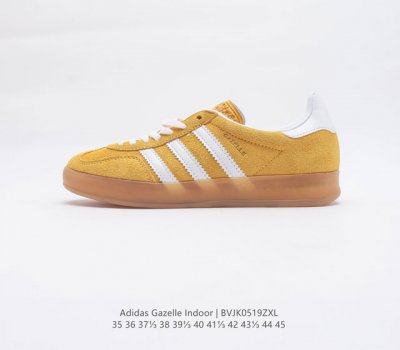 阿迪达斯 Adidas Originals Gazelle Indoor 复古三叶草防滑透明橡胶板鞋经典运动鞋 这款经典鞋 忠于原版设计 缀撞色三条纹和鞋跟饰