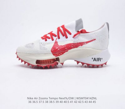 NIKE 耐克 Air Zoom Tempo NEXT% OW 联名 解构潮流专业跑步鞋运动鞋 该鞋款经过焕新重塑 外观由解构元素和别致图案点缀 彰显出一抹手
