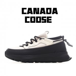 独家实拍canada Goose Glacier Trail 加拿大鹅 明星同款 圆头系带皮革低帮生活休闲板鞋 7785M #采用创新、完全防水和透气的 Hdr