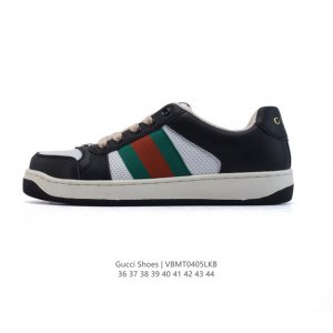 公司级 古驰男女鞋 Gucci Screener系列做旧脏脏鞋 时尚厚底增高复古板鞋潮运动鞋，复古学院风款式与融入怀旧运动服风格的面料风靡数十年，不同风格演绎出