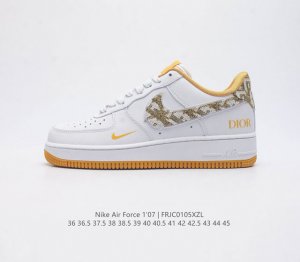 Dior X Nike Air Force 1 Low 联名空军一号休闲板鞋 原楦头原纸板 清洁度完美 全掌内置蜂窝气垫 中底钢印 拉帮完美 货号 Dr6239