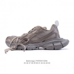 公司级 巴黎世家 Balenciaga 3Xl Sneakers 巴黎世家 十代网布系带低帮走秀复古老爹运动鞋 透气网纱 网面 材料和聚氨酯 磨损效果 鞋头边缘