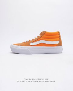 万斯vans范斯 经典系列 Sk8-Mid 中帮皮革鞋面休闲运动板鞋情侣鞋时尚复古男女鞋 码数 35 44 含硫化半码 编码 Cdkw0911Zzl