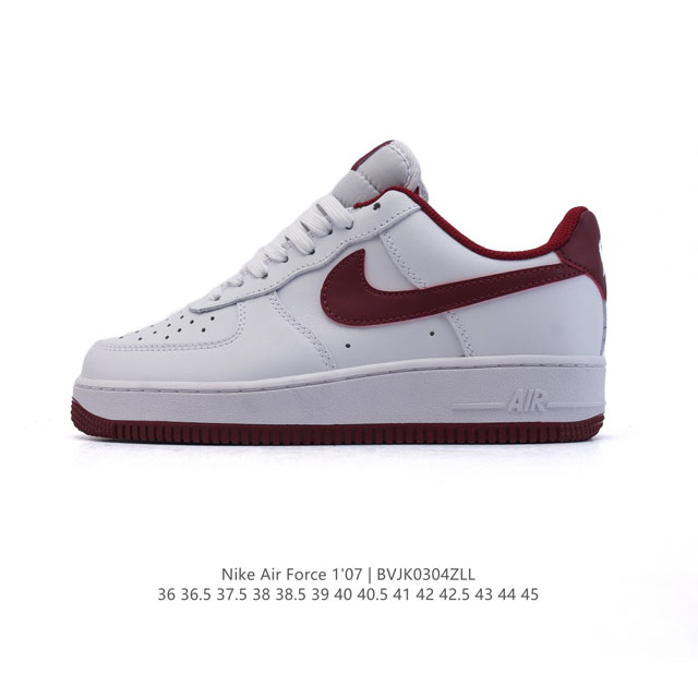 130 耐克 Nike Air Force 1 '07 Low 2025新年新款 空军一号含气垫 小白鞋 低帮百搭厚底增高休闲运动板鞋。柔软、弹性十足的缓震性能