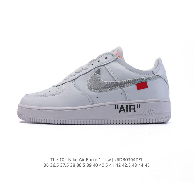 140 耐克Nike Off-White X Air Force 1 Ow联名空军一号厚底增高运动板鞋 鞋款延续了此次联名的设计风格，鞋身内侧同样印有大面积标语 - 点击图像关闭