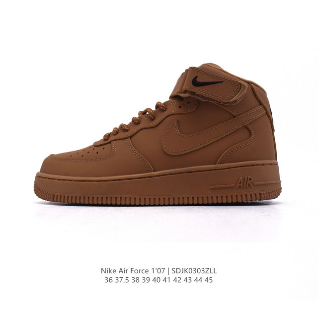 130 Nike Air Force 1'07 Mid Af1耐克 空军一号 Af1 中帮 魔术贴 厚底增高运动板鞋 原楦头原纸板 打造纯正空军版型。专注外贸渠