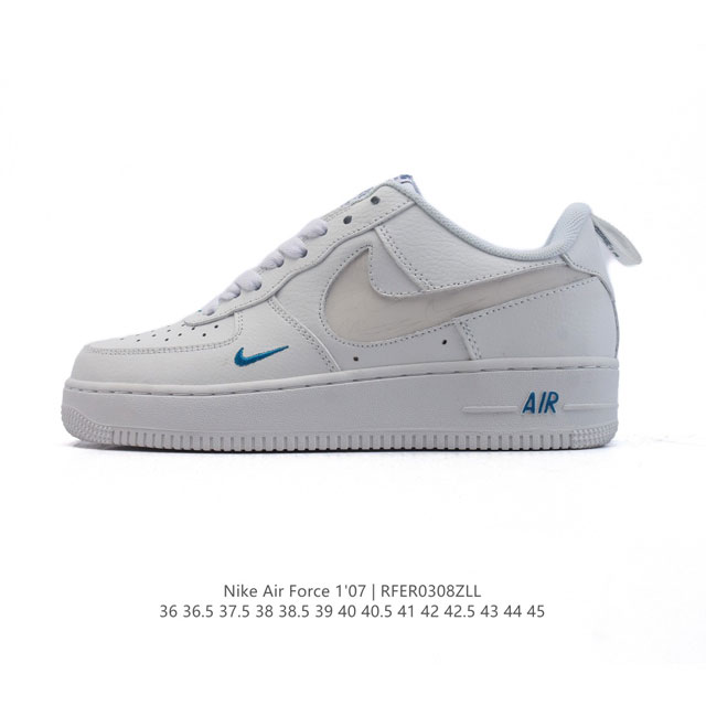 130 耐克 Nike Air Force 1 '07 Low 2025新年新款 空军一号含气垫 小白鞋 低帮百搭厚底增高休闲运动板鞋。柔软、弹性十足的缓震性能