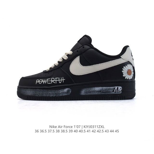 160 耐克 Nike Air Force 1 '07 Low 2025新年新款 空军一号含气垫 小白鞋 菊花 低帮百搭厚底增高休闲运动板鞋。柔软、弹性十足的缓