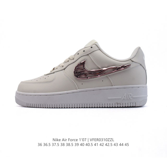 140 耐克 Nike Air Force 1 '07 Low 2025新年新款 空军一号含气垫 小白鞋 低帮百搭厚底增高休闲运动板鞋。柔软、弹性十足的缓震性能