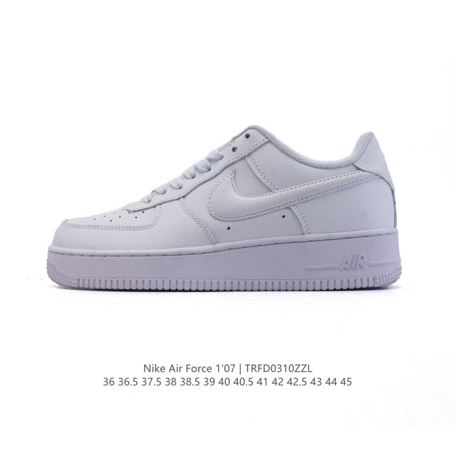 140 耐克 Nike Air Force 1 '07 Low 2025新年新款 空军一号含气垫 小白鞋 低帮百搭厚底增高休闲运动板鞋。柔软、弹性十足的缓震性能