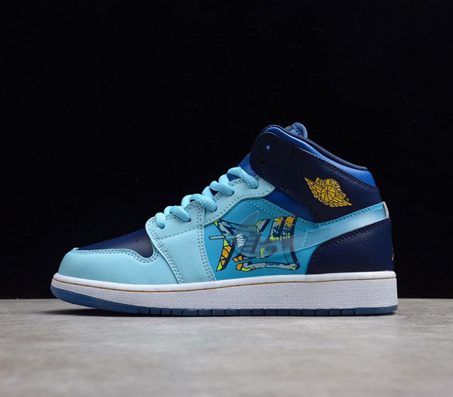 Air Jordan 1MID AJ1 中帮 冰蓝鸳鸯篮球鞋 BV7446-400 35.5 36 36.5 37.5 38 38.5 39