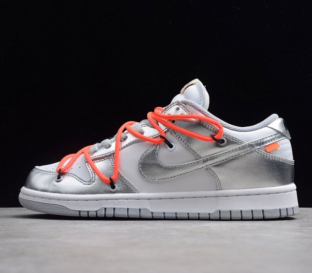 Dunk Low 低帮 Off-White联名 OW灰红拼接 液态银 CT0856-800HD 36 36.5 37.5 38 38.5 39 40 40.5