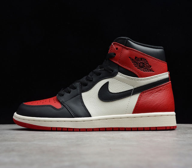 高版本 Air Jordan 1 Bred Toe AJ1 高帮 红黑脚趾 555088-610 40 40.5 41 42 42.5 43 44 44.5