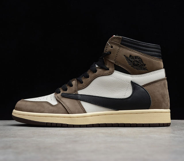 高帮本 Travis Scott x Air Jordan 1 Retro High 反钩 倒钩 棕黑白 CD4487-100 40 40.5 41 42 4