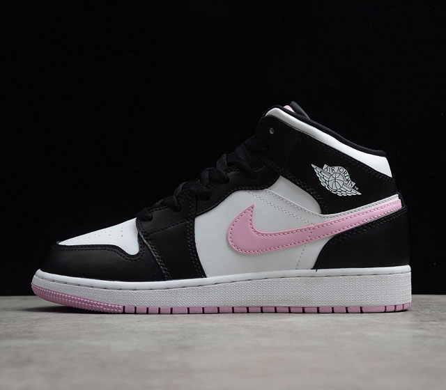 CJ版本 Air Jordan 1 Mid AJ1 中帮 黑白粉 555112-103 35.5 36 36.5 37.5 38 38.5 39