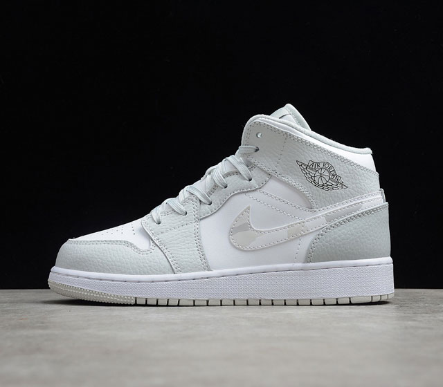 CJ版本 Air Jordan 1 Mid AJ1 中帮 白烟灰迷彩脚趾 DD3235-100 35.5 36 36.5 37.5 38 38.5 39 40