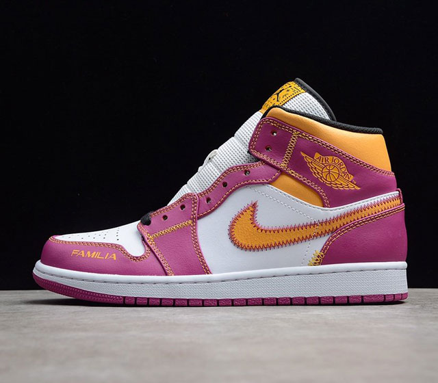 CJ版本 Air Jordan1 Mid Familia AJ1 中帮 白黄粉 DC0350-100 35.5 36 36.5 37.5 38 38.5 39