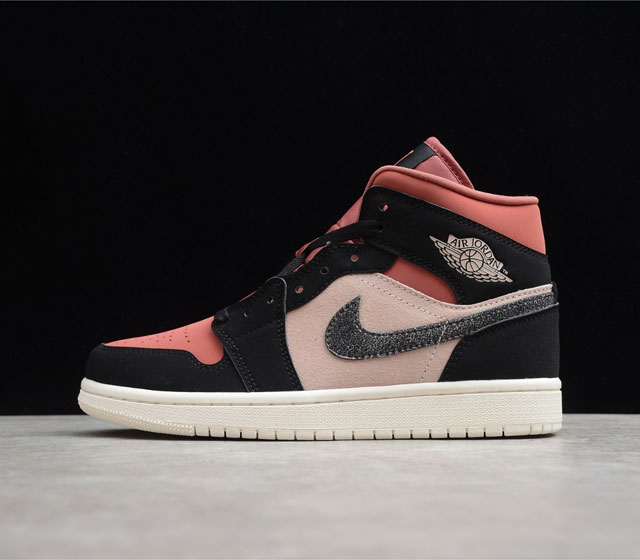 CJ版本 Air Jordan 1 MID AJ1 中帮 胭脂水粉枣红 BQ6472-202 35.5 36 36.5 37.5 38 38.5 39