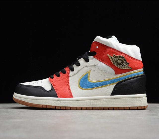 CJ版本 Air Jordan 1 Mid SE AJ1 中帮 小喜庆 黑白红拼接 DC1426-100 35.5 36 36.5 37.5 38 38.5