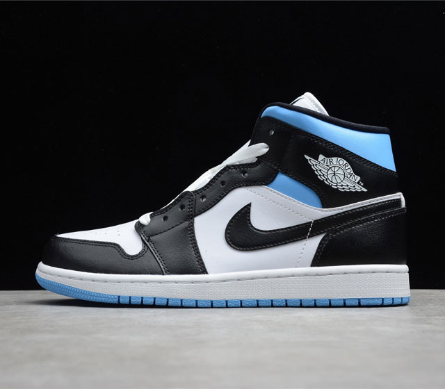 CJ版本 Air Jordan 1 Mid AJ1 中帮 黑白蓝 BQ6472-102 35.5 36 36.5 37.5 38 38.5 39 40 40. - 点击图像关闭