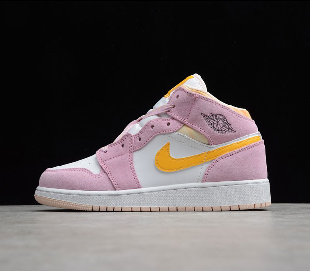 CJ版本 Air Jordan 1 MID SE GS AJ1 中帮 樱花粉 少女粉 粉白黄 冰淇淋 DC9517-600 35.5 36 36.5 37.5