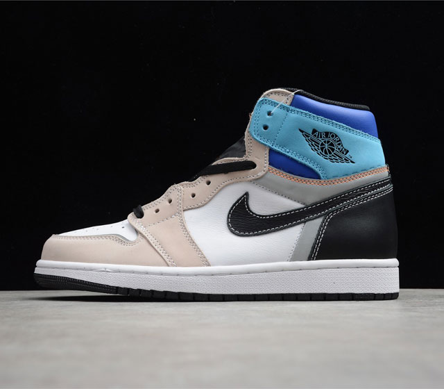 Air Jordan 1 High Og Pro AJ1 高帮 白黑奶茶蓝 多色拼接 DC6515-100 尺码 36 36.5 37.5 38 38.5 3