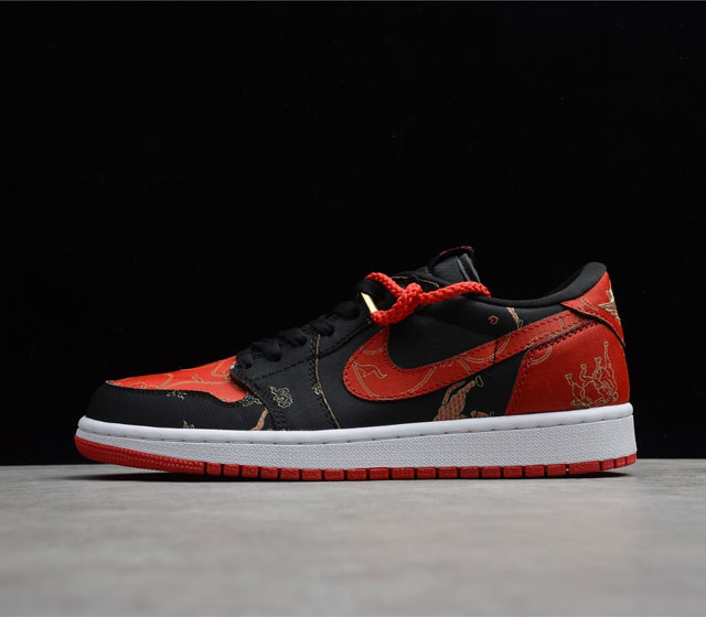 Air Jordan 1 Low OG CNY AJ1 低帮 中国年 黑红 DD2233-001 整双鞋以 Air Jordan 1 Low 为蓝本进行打造