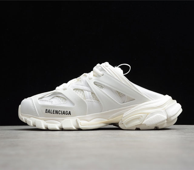 巴黎世家 Balenciaga Track Mule 老爹鞋 懒人半托 全白 653813-W3CP5-9000 尺码 35 36 37 38 39 40 4