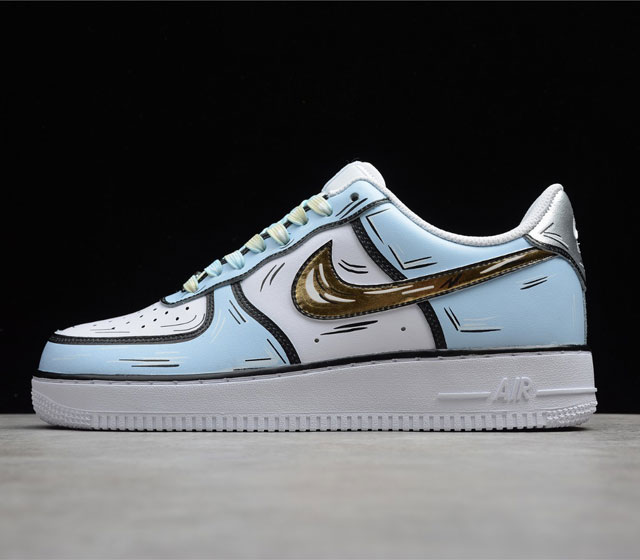 AIR FORCE 1 07 AF1 空军 低帮 冰雪奇缘 手绘 二次元 蓝白 CW2288-212 尺码 36 36.5 37.5 38 38.5 39 4