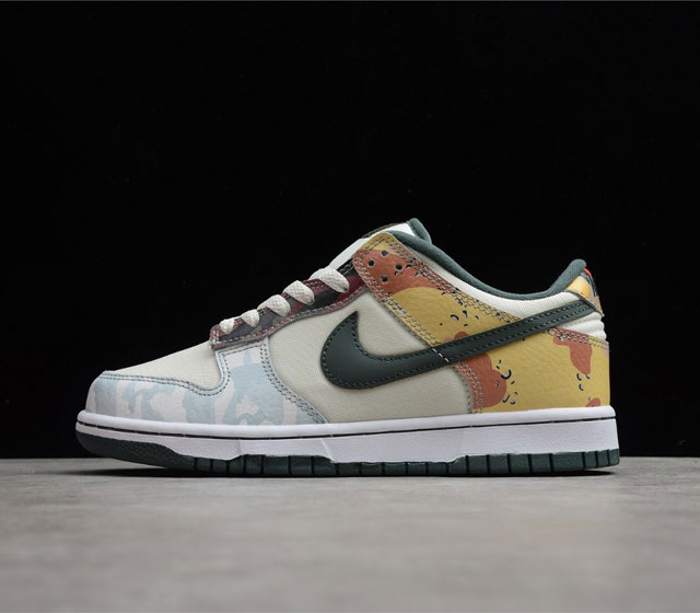 纯原版本 Nike SB Low Sail Multi-Camo 迷彩不对称鸳鸯 货号 DH0957-100 原厂原档案开发 原盒原标 原厂头层皮料 官方厚鞋