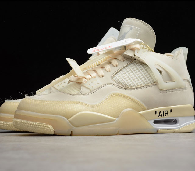 OFF-WHITE x Air Jordan 4 Sail AJ4 OW联名 白帆 货号 CV9388-100 尺码 36 36.5 37.5 38 38.5