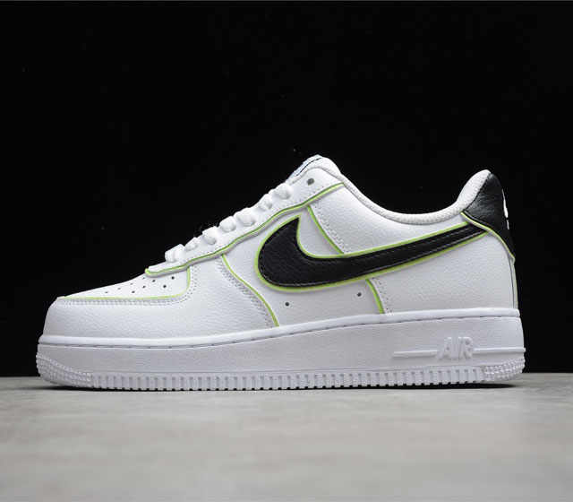 NK Air Force 1 Low 07 黑白夜光 低帮空军一号休闲板鞋 货号 CW2288-304 客供夜光材料 折边针车 工艺难度大 定制皮料 原楦原纸