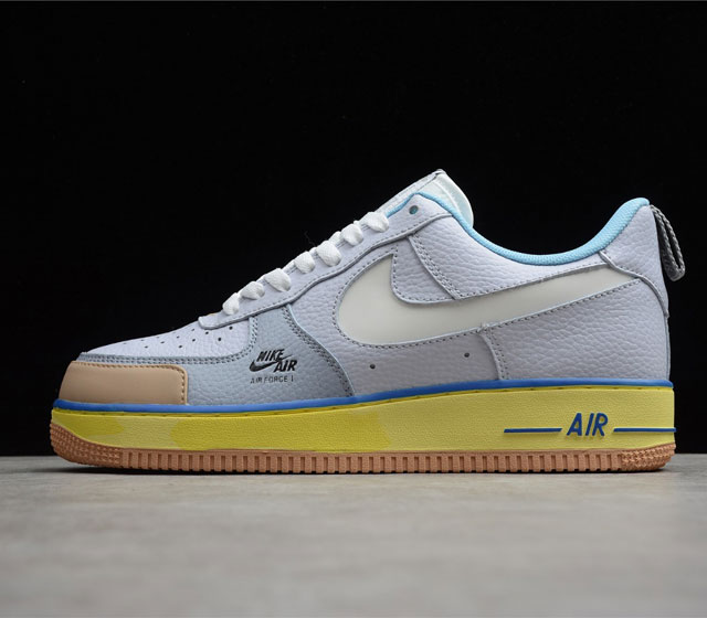 NK Air Force 1 Premium Blue pot cookies 空军 低帮 蓝罐曲奇 蓝白黄 货号 CV3039-102 空军一号典经板鞋 蓝