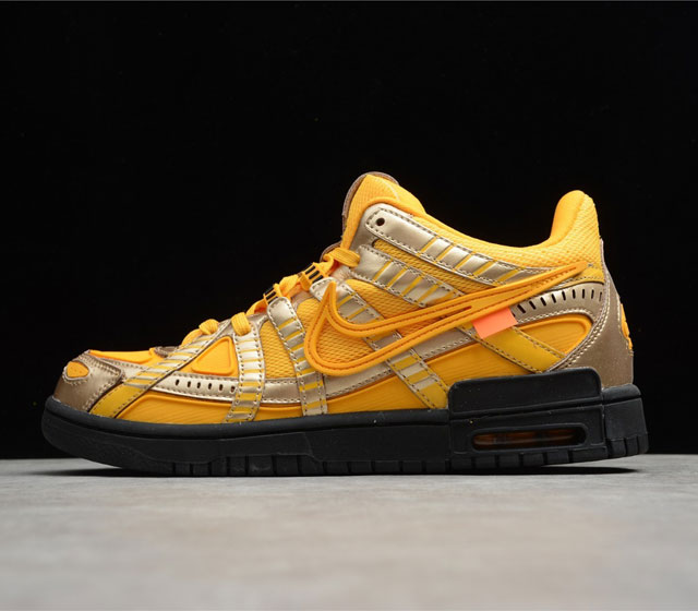 OFF-WHITE x Nike Air Rubber Dunk University Gold 土豪金 货号 CU6015-100 以 Dunk Low 为