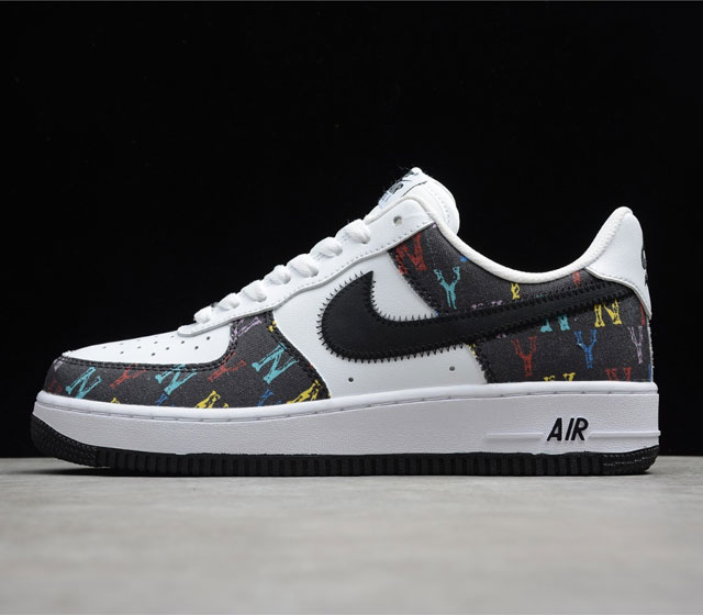 NK Air Force 1 07 Low AF1 空军 低帮 MLB 洋基队联名 黑白满天星 315122-444 新款出货 官方同步发售 进口帆布 原楦原