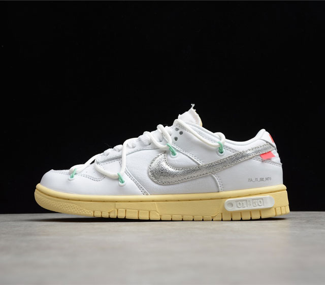 Off-White x SB Dunk Low The 50 扣篮系列 板鞋 OW白银米黄 DM1602-127 码数 36 36.5 37.5 38 38.