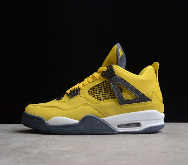 Air Jordan 4 Lightning AJ4 电母 黄黑 货号 CT8527-700 整双鞋整体使用了黄色牛巴革材质打造 格外亮眼的配色搭 - 点击图像关闭