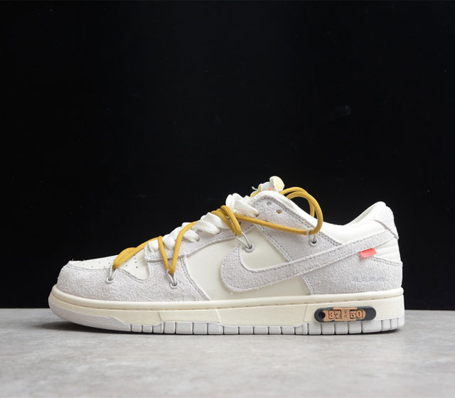 Off-White x NK Dunk Low The 50 灰白 NO.37 棕鞋带冰蓝扣 DJ0950-105 尺码 36 36.5 37.5 38 38