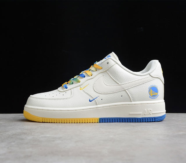 AIR FORCE 1 07 SU19 AF1 空军 低帮 金州勇士队 骨白黄蓝 GS6638-150 空军一号低帮百搭休闲运动板鞋 柔软 弹性十足的缓震性能