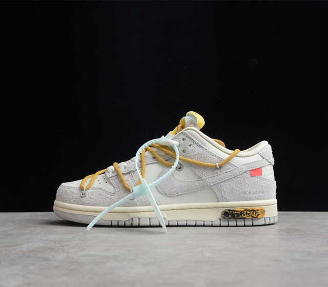 GZ版本 Off-White X Nike Dunk The50 灰白 NO.37 黄鞋带冰蓝扣 DJ0950-105 尺码 36 36.5 37.5 38